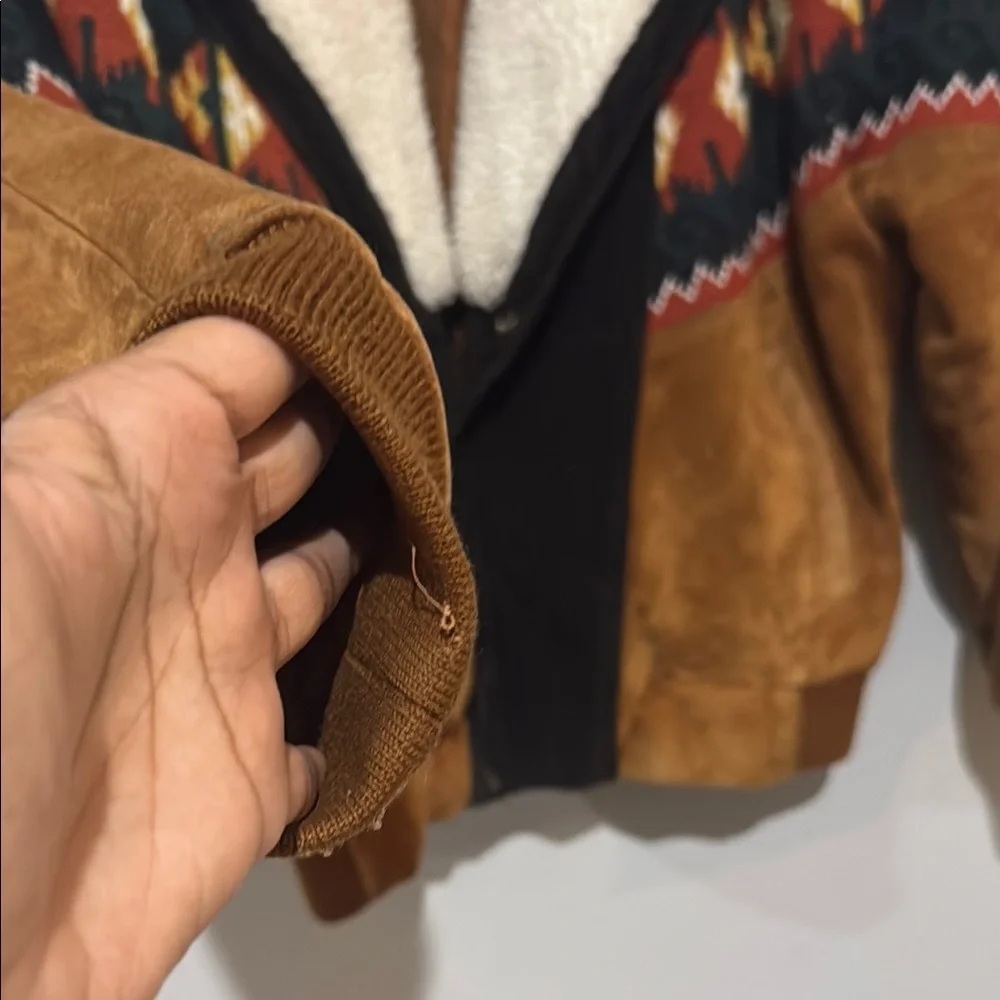 Vintage lawless Aztec southwestern Multicolor Jacket with Shearling Collar S - Picture 6 of 15